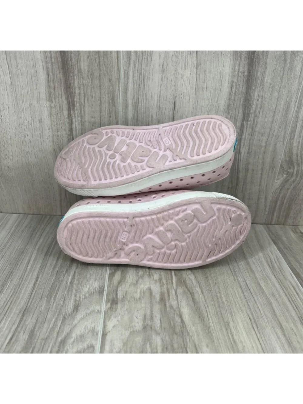 Native Jefferson Shoes Kids Toddler 11 Bio Bling Pink Glitter Slip On Waterproof